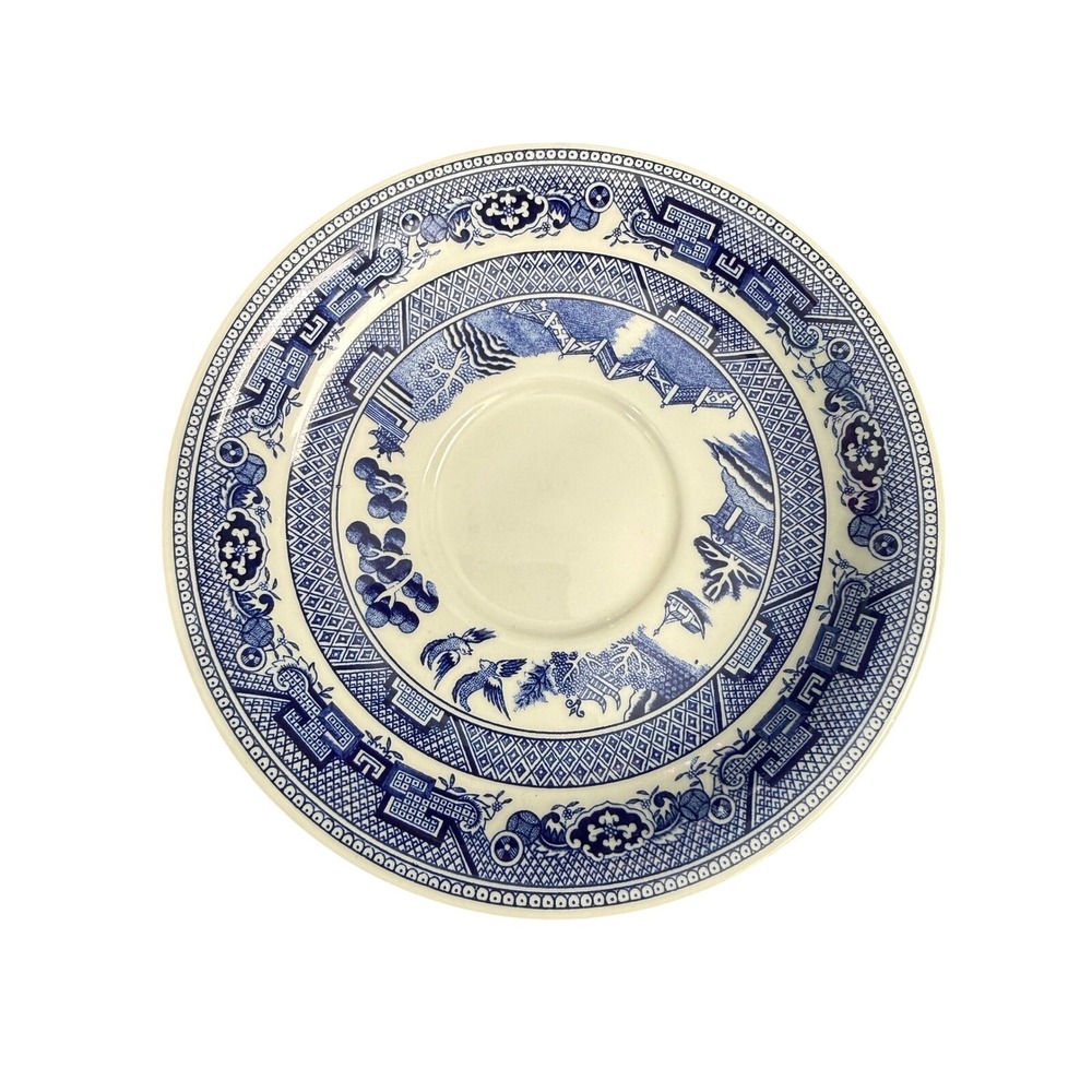 John Tams Blue Willow Saucer Fine English Earthenware Made in England Vintage 1